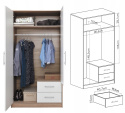 SZAFA Z LUSTREM DWUDRZWIOWA SZUFLADY SMART SRL3 Meblar - Antracyt - nowoczesna szara szafa z lustrem - z płyty laminowanej SZAFA Z LUSTREM DWUDRZWIOWA SZUFLADY SMART SRL3 Meblar - Antracyt - nowoczesna szara szafa z lustrem - z płyty laminowanej