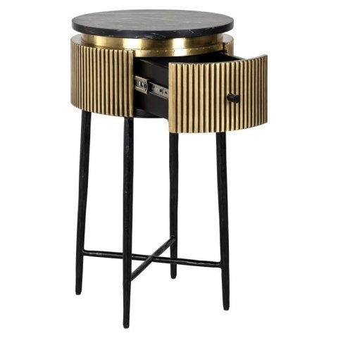 Richmond Interiors RICHMOND stolik IRONVILLE 40 cm - marmur, metal, MDF, sklejka brzozowa Richmond Interiors RICHMOND stolik IRONVILLE 40 cm - marmur, metal, MDF, sklejka brzozowa