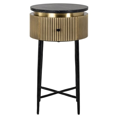 Richmond Interiors RICHMOND stolik IRONVILLE 40 cm - marmur, metal, MDF, sklejka brzozowa Richmond Interiors RICHMOND stolik IRONVILLE 40 cm - marmur, metal, MDF, sklejka brzozowa