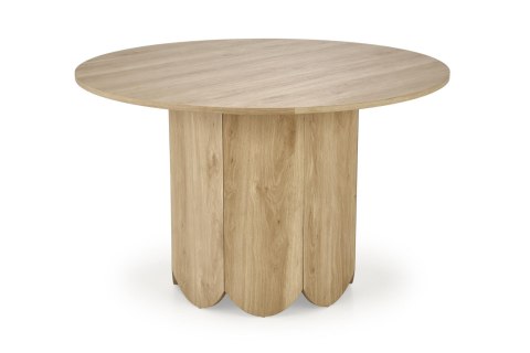 STÓŁ HUGO okrągły fi 120 dąb naturalny MDF OKLEINOWANY HALMAR DO SALONU JADALNI STÓŁ HUGO okrągły fi 120 dąb naturalny MDF OKLEINOWANY HALMAR DO SALONU JADALNI