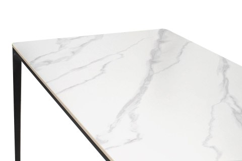 STÓŁ NIEROZKŁADANY PROSTOKĄT SLIM 140 CERAMIKA EFEKT MARMURU biały King Home PODSTAWA CZARNA ALUMINIUM STÓŁ NIEROZKŁADANY PROSTOKĄT SLIM 140 CERAMIKA EFEKT MARMURU biały King Home PODSTAWA CZARNA ALUMINIUM