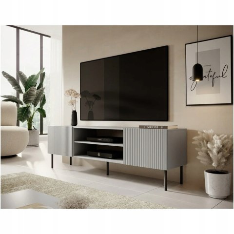 STOLIK SZAFKA RTV ASENSIO RTV-1 180 cm jasny popiel PŁYTA LAMINOWANA nogi: czarne metalowe HALMAR DO SALONU STOLIK SZAFKA RTV ASENSIO RTV-1 180 cm jasny popiel PŁYTA LAMINOWANA nogi: czarne metalowe HALMAR DO SALONU