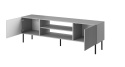 STOLIK SZAFKA RTV ASENSIO RTV-1 180 cm jasny popiel PŁYTA LAMINOWANA nogi: czarne metalowe HALMAR DO SALONU STOLIK SZAFKA RTV ASENSIO RTV-1 180 cm jasny popiel PŁYTA LAMINOWANA nogi: czarne metalowe HALMAR DO SALONU