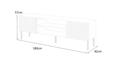STOLIK SZAFKA RTV ASENSIO RTV-1 180 cm jasny popiel PŁYTA LAMINOWANA nogi: czarne metalowe HALMAR DO SALONU STOLIK SZAFKA RTV ASENSIO RTV-1 180 cm jasny popiel PŁYTA LAMINOWANA nogi: czarne metalowe HALMAR DO SALONU