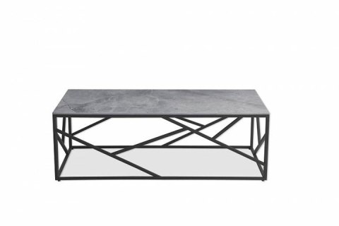 ŁAWA UNIVERSE 2 popielaty marmur / czarny - prostokątny stolik okolicznościowy - blat szary marmur, stelaż czarny metalowy ŁAWA UNIVERSE 2 popielaty marmur / czarny - prostokątny stolik okolicznościowy - blat szary marmur, stelaż czarny metalowy