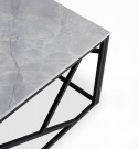 ŁAWA UNIVERSE 2 popielaty marmur / czarny - prostokątny stolik okolicznościowy - blat szary marmur, stelaż czarny metalowy ŁAWA UNIVERSE 2 popielaty marmur / czarny - prostokątny stolik okolicznościowy - blat szary marmur, stelaż czarny metalowy