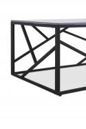 ŁAWA UNIVERSE 2 popielaty marmur / czarny - prostokątny stolik okolicznościowy - blat szary marmur, stelaż czarny metalowy