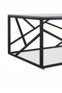 ŁAWA UNIVERSE 2 popielaty marmur / czarny - prostokątny stolik okolicznościowy - blat szary marmur, stelaż czarny metalowy ŁAWA UNIVERSE 2 popielaty marmur / czarny - prostokątny stolik okolicznościowy - blat szary marmur, stelaż czarny metalowy