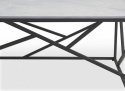 ŁAWA UNIVERSE 2 popielaty marmur / czarny - prostokątny stolik okolicznościowy - blat szary marmur, stelaż czarny metalowy