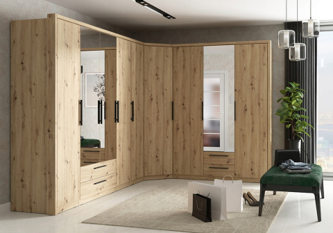 Forte CADIXO CDXS84S-D78 Szafa ubraniowa 4-drzwiowa Dąb Artisan Forte CADIXO CDXS84S-D78 Szafa ubraniowa 4-drzwiowa Dąb Artisan