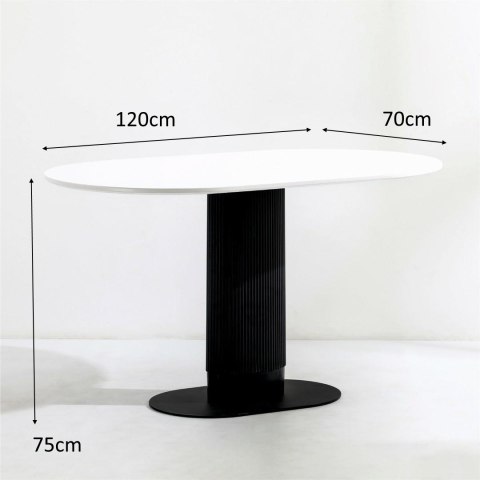 STÓŁ OWALNY Maxim Intesi 120x70 czarny MDF METAL DO JADALNI KUCHNI LOKALU STÓŁ OWALNY Maxim Intesi 120x70 czarny MDF METAL DO JADALNI KUCHNI LOKALU