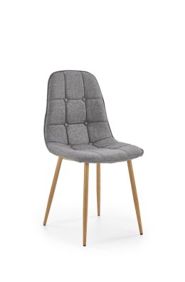 K316 krzesło tapicerka - popielata, nogi - dąb miodowy