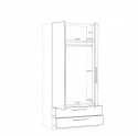 Meble Forte CADIXO CDXS87-D30 Szafa ubraniowa 2-drzwiowa z szufladami - Dąb Sonoma Meble Forte CADIXO CDXS87-D30 Szafa ubraniowa 2-drzwiowa z szufladami - Dąb Sonoma