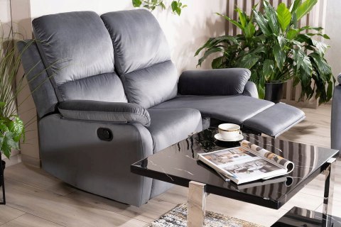 SOFA ROZKŁADANA KANAPA DWUOSOBOWA SPENCER 2 SIGNAL TAPICERKA TKANINA VELVET SZARY BLUVEL 14 DO SALONU POKOJU SOFA ROZKŁADANA KANAPA DWUOSOBOWA SPENCER 2 SIGNAL TAPICERKA TKANINA VELVET SZARY BLUVEL 14 DO SALONU POKOJU