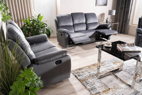 SOFA ROZKŁADANA KANAPA TRZYOSOBOWA SPENCER 3 SIGNAL TAPICERKA VELVET SZARY BLUVEL 14 DO SALONU POKOJU SOFA ROZKŁADANA KANAPA TRZYOSOBOWA SPENCER 3 SIGNAL TAPICERKA VELVET SZARY BLUVEL 14 DO SALONU POKOJU