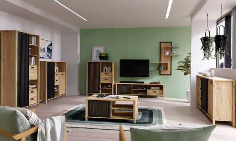Forte JYTANA JTNB01-M635 Półka wisząca Dąb Mauvella / Czarny Forte JYTANA JTNB01-M635 Półka wisząca Dąb Mauvella / Czarny