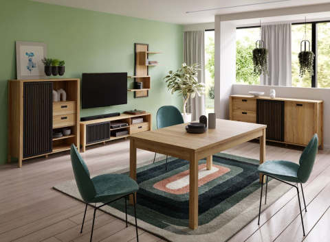 Forte JYTANA JTNB01-M635 Półka wisząca Dąb Mauvella / Czarny Forte JYTANA JTNB01-M635 Półka wisząca Dąb Mauvella / Czarny