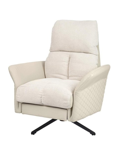 FOTEL OBROTOWY ROZKŁADANY RELAX King Home BEŻOWY KORPUS I PODŁOKIETNIKI EKOSKÓRA SIEDZISKO TKANINA TEDDY WYSUWANY PODNÓŻEK FOTEL OBROTOWY ROZKŁADANY RELAX King Home BEŻOWY KORPUS I PODŁOKIETNIKI EKOSKÓRA SIEDZISKO TKANINA TEDDY WYSUWANY PODNÓŻEK