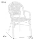 KRZESŁO Z PODŁOKIETNIKAMI CAFE PARIS King Home brązowe rattan WIKLINA SYNTETYCZNA ALUMINIUM DO WNĘTRZ I NA ZEWNĄTRZ