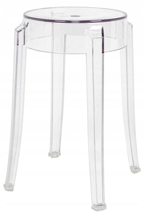 STOŁEK TABORET CHARLES 46 King Home TRANSPARENTNY - TWORZYWO PP LEKKI STABILNY I WYGODNY STOŁEK TABORET CHARLES 46 King Home TRANSPARENTNY - TWORZYWO PP LEKKI STABILNY I WYGODNY