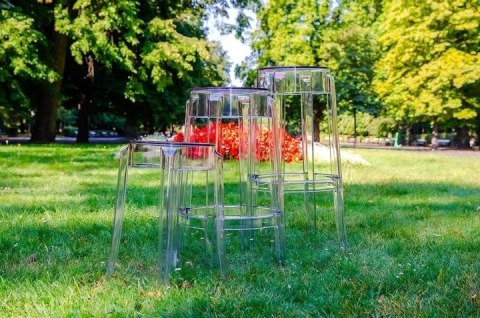 STOŁEK TABORET CHARLES 46 King Home TRANSPARENTNY - TWORZYWO PP LEKKI STABILNY I WYGODNY STOŁEK TABORET CHARLES 46 King Home TRANSPARENTNY - TWORZYWO PP LEKKI STABILNY I WYGODNY