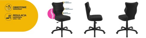 Entelo Krzesło młodzieżowe Petit czarny Velvet 17 rozmiar 6 Entelo Krzesło młodzieżowe Petit czarny Velvet 17 rozmiar 6