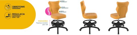 Entelo Krzesło młodzieżowe Petit czarny Velvet 35 rozmiar 6 WK+P Entelo Krzesło młodzieżowe Petit czarny Velvet 35 rozmiar 6 WK+P
