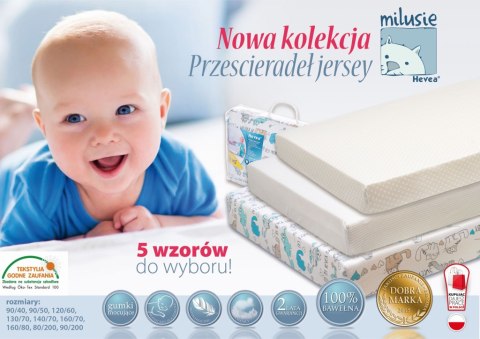 Prześcieradło Hevea Milusie 140x70 (Kropeczki Szare) Prześcieradło Hevea Milusie 140x70 (Kropeczki Szare)