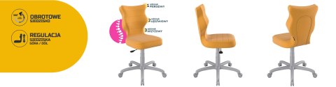 Entelo Krzesło młodzieżowe Petit Szary Velvet 35 rozmiar 5 Entelo Krzesło młodzieżowe Petit Szary Velvet 35 rozmiar 5