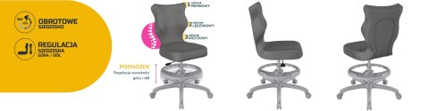 Entelo Krzesło młodzieżowe Petit szary Monolith 33 rozmiar 5 WK+P Entelo Krzesło młodzieżowe Petit szary Monolith 33 rozmiar 5 WK+P