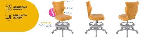 Entelo Krzesło młodzieżowe Petit szary Velvet 35 rozmiar 5 WK+P Entelo Krzesło młodzieżowe Petit szary Velvet 35 rozmiar 5 WK+P