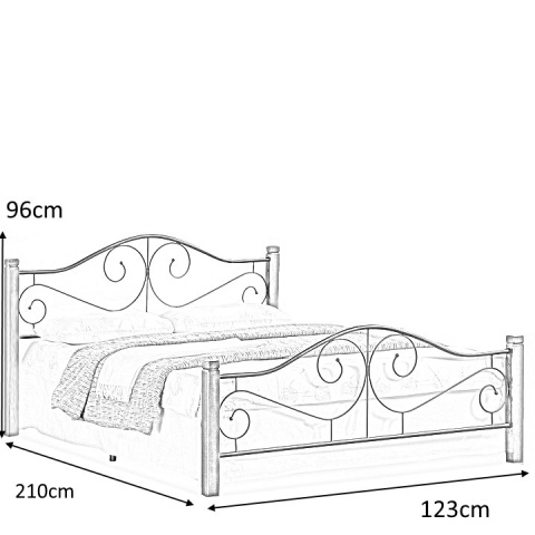 ŁÓŻKO PODWÓJNE VIOLETTA 120 x 200 HALMAR drewno lite CZEREŚNIA ANTYCZNA / CZARNY stal malowana proszkowo ZE STELAŻEM ŁÓŻKO PODWÓJNE VIOLETTA 120 x 200 HALMAR drewno lite CZEREŚNIA ANTYCZNA / CZARNY stal malowana proszkowo ZE STELAŻEM