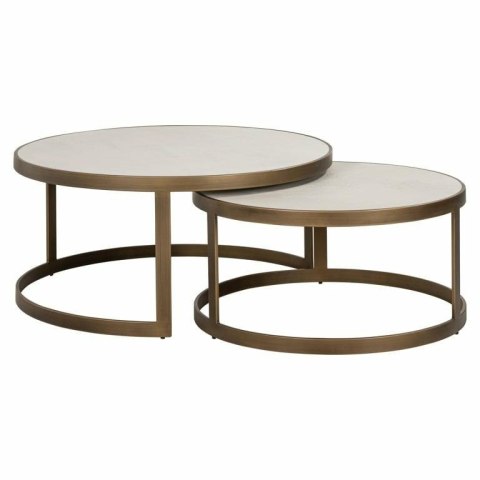 Richmond Interiors RICHMOND zestaw stolików WHITEBONE BRASS Richmond Interiors RICHMOND zestaw stolików WHITEBONE BRASS