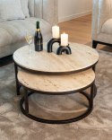 Richmond Interiors RICHMOND zestaw stolików WHITEBONE BRASS Richmond Interiors RICHMOND zestaw stolików WHITEBONE BRASS