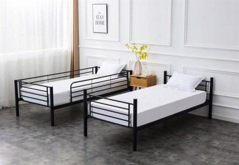 ŁÓŻKO PIĘTROWE / opcja DWÓCH ŁÓŻEK pojedynczych BUNKY 90 HALMAR czarne STAL MALOWANA ŁÓŻKO PIĘTROWE / opcja DWÓCH ŁÓŻEK pojedynczych BUNKY 90 HALMAR czarne STAL MALOWANA