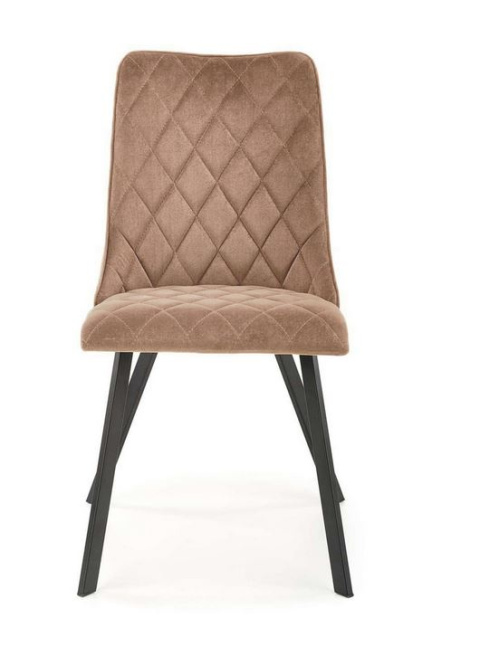 Halmar K450 krzesło beżowe pikowane tkanina velvet / stal malowana proszkowo Halmar K450 krzesło beżowe pikowane tkanina velvet / stal malowana proszkowo