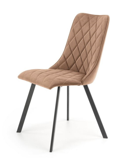Halmar K450 krzesło beżowe pikowane tkanina velvet / stal malowana proszkowo Halmar K450 krzesło beżowe pikowane tkanina velvet / stal malowana proszkowo