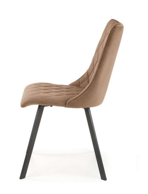 Halmar K450 krzesło beżowe pikowane tkanina velvet / stal malowana proszkowo Halmar K450 krzesło beżowe pikowane tkanina velvet / stal malowana proszkowo