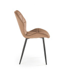 Halmar K453 krzesło beżowe materiał: tkanina velvet / stal malowana proszkowo