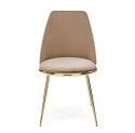 Halmar K460 krzesło beżowe materiał: tkanina velvet / nogi metal złote Halmar K460 krzesło beżowe materiał: tkanina velvet / nogi metal złote