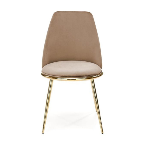 Halmar K460 krzesło beżowe materiał: tkanina velvet / nogi metal złote Halmar K460 krzesło beżowe materiał: tkanina velvet / nogi metal złote