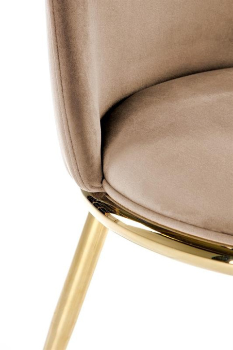Halmar K460 krzesło beżowe materiał: tkanina velvet / nogi metal złote Halmar K460 krzesło beżowe materiał: tkanina velvet / nogi metal złote