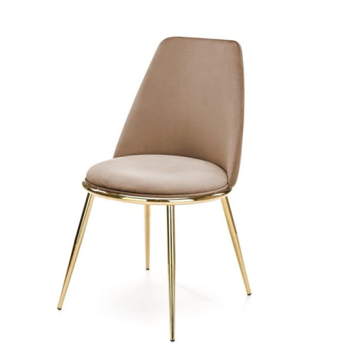 Halmar K460 krzesło beżowe materiał: tkanina velvet / nogi metal złote Halmar K460 krzesło beżowe materiał: tkanina velvet / nogi metal złote