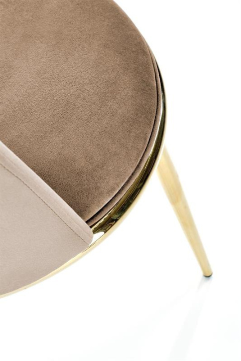 Halmar K460 krzesło beżowe materiał: tkanina velvet / nogi metal złote Halmar K460 krzesło beżowe materiał: tkanina velvet / nogi metal złote