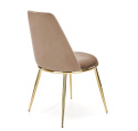 Halmar K460 krzesło beżowe materiał: tkanina velvet / nogi metal złote Halmar K460 krzesło beżowe materiał: tkanina velvet / nogi metal złote