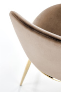 Halmar K460 krzesło beżowe materiał: tkanina velvet / nogi metal złote Halmar K460 krzesło beżowe materiał: tkanina velvet / nogi metal złote