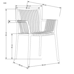 Halmar K492 krzesło biały materiał tworzywo, możliwość sztaplowania