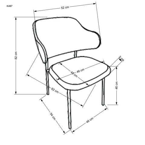 Halmar K497 krzesło jasny popielaty, materiał: tkanina / stal malowana proszkowo, Halmar K497 krzesło jasny popielaty, materiał: tkanina / stal malowana proszkowo,