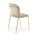 Halmar K499 krzesło beżowy, materiał: tkanina - velvet / stal chromowana złoty Halmar K499 krzesło beżowy, materiał: tkanina - velvet / stal chromowana złoty