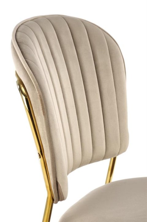 Halmar K499 krzesło beżowy, materiał: tkanina - velvet / stal chromowana złoty Halmar K499 krzesło beżowy, materiał: tkanina - velvet / stal chromowana złoty